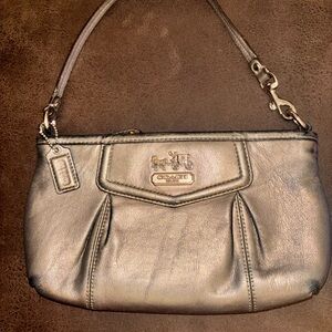 Coach Madison Metallic Silver Wristlet
